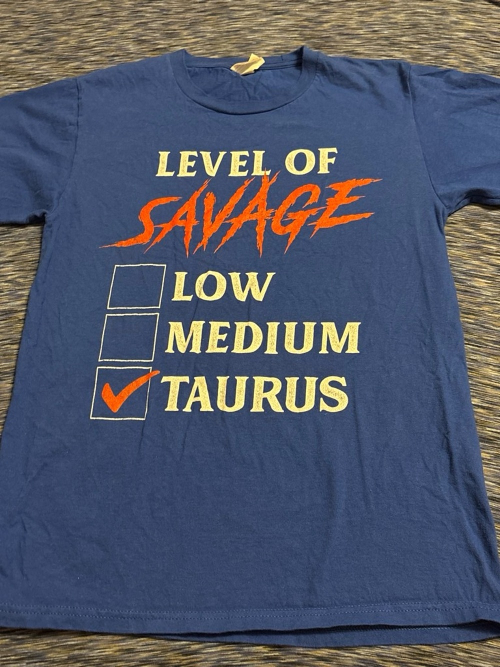 Level of Savage Taurus Graphic Tee - Navy Blue